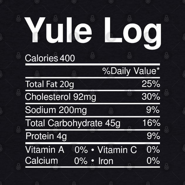 Yule Log Nutrition Facts Christmas Food by Metal Works